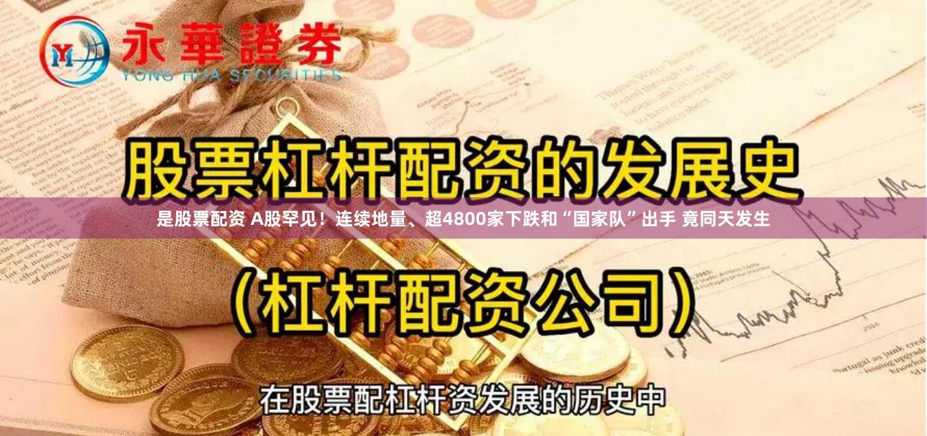 是股票配资 A股罕见！连续地量、超4800家下跌和“国家队”出手 竟同天发生