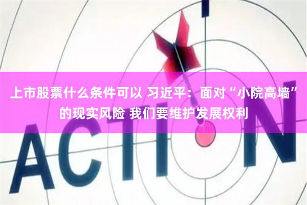 上市股票什么条件可以 习近平：面对“小院高墙”的现实风险 我们要维护发展权利