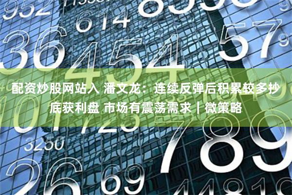 配资炒股网站入 潘文龙：连续反弹后积累较多抄底获利盘 市场有震荡需求｜微策略